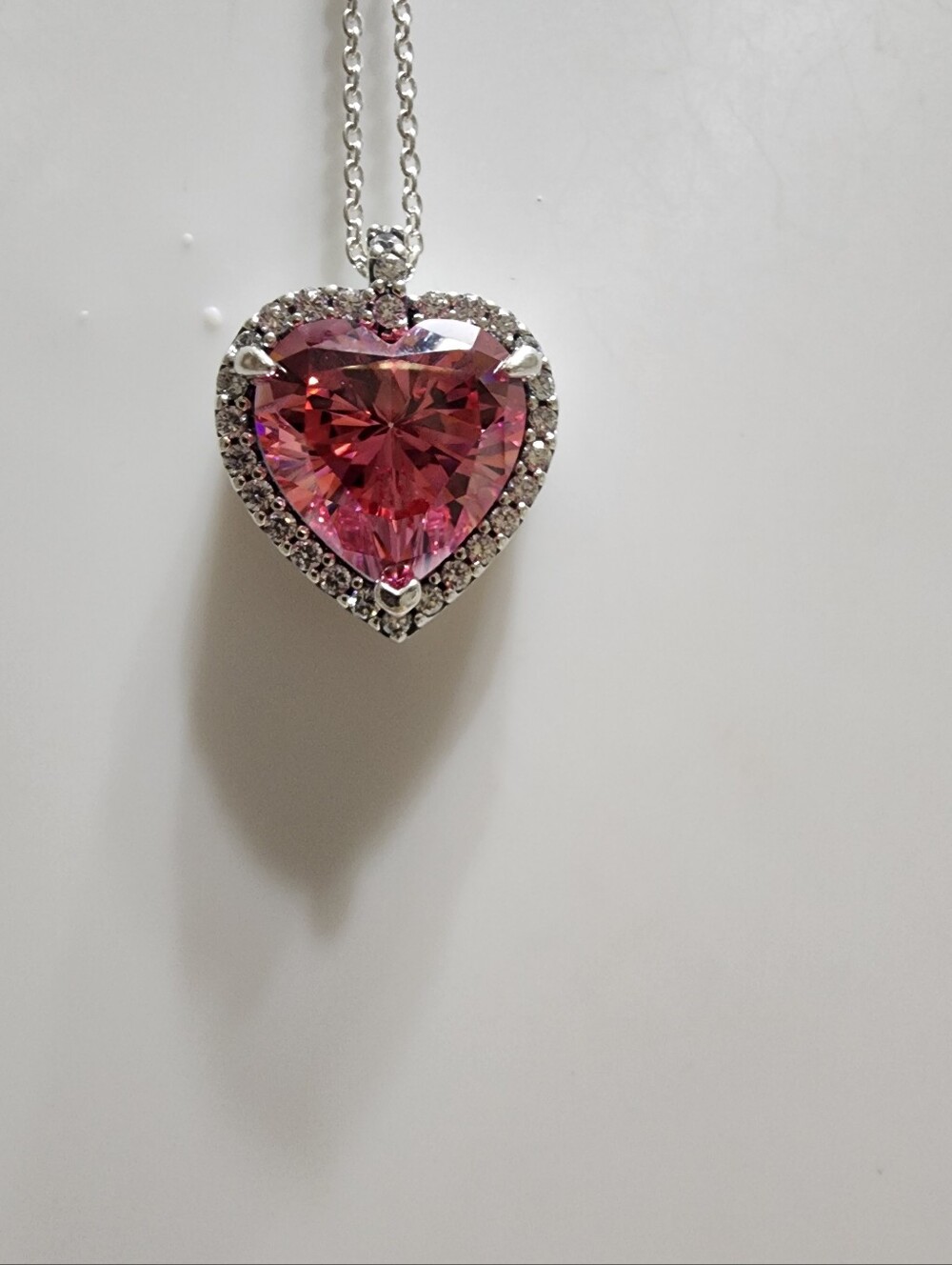 Pandora Pink Halo Heart Collier Necklace - Picture 4 of 8